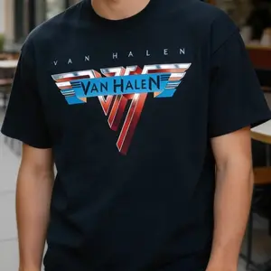 Van Halen Logo Rock Band Classic Black Unisex T-Shirt 100% Preshrunk Cotton Crewneck Soft Breathable Fabric USA Made
