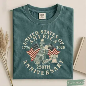 USA 250th Anniversary Comfort Colors T-Shirt, USA Flag Vintage T-Shirt, Usa 250th anniversary Independence Day Tee, 4th of July Patriotic Gift