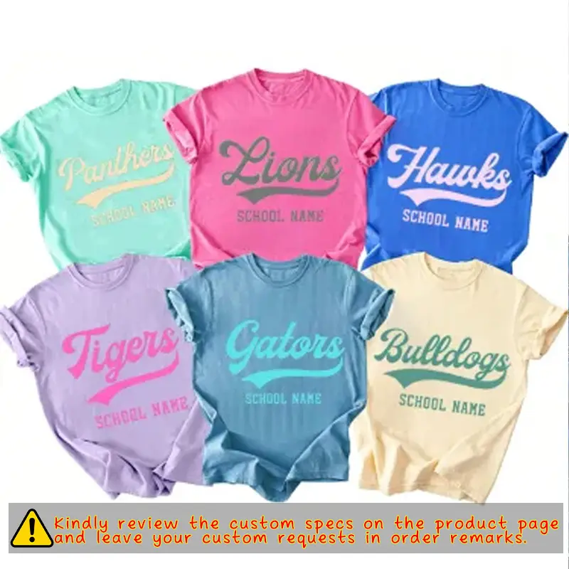 Personalized Mascot And School Name Varsity Curve Teacher T-Shirt