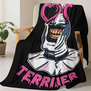 1pc Terrifier Clown Horror Movie Fan Gift - Terrifier Art The Clown with Heart Glasses & Iconic Face - Soft Lightweight Flannel Throw Blanket for Bed, Sofa, Camping - All-Season Cozy Horror Movie Decor - Perfect for Terrifier Movie Fans