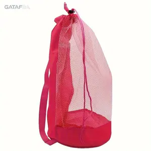 Lightweight Mesh Drawstring Beach Bag Durable Starfish Bubble Pattern Swim Gear Storage Backpack Portable Breathable Mesh Pocket Tote Bag All Match Foldable Organizer Pouch for Beach Swimming Vacation Outdoor Travel Daily Use