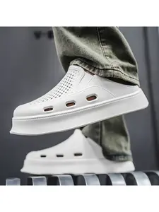 Men's Perforated Mules, 4.0cm Cloud-Soft Thick Sole, Breathable Cool for Daily Wear, Footwear