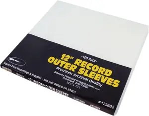 (100-Pack) Premium 12" LP Record Outer Sleeves – 2 Mil BOPP – Crystal Clear, Flush Cut, Archival Quality Protection for Vinyl Albums