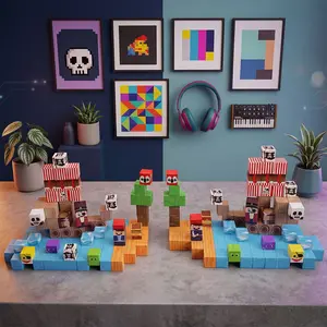 Magnetic Pirate Ship Building Blocks 100PCS STEMLearning Toys Ultimate Interactive Construction SetCreative Educational Gift for Boys Girls Ages 3-8 EasterBasket Stuffers Adventure Engineering Kit Hands-On BrainDevelopment Play Wooden Model