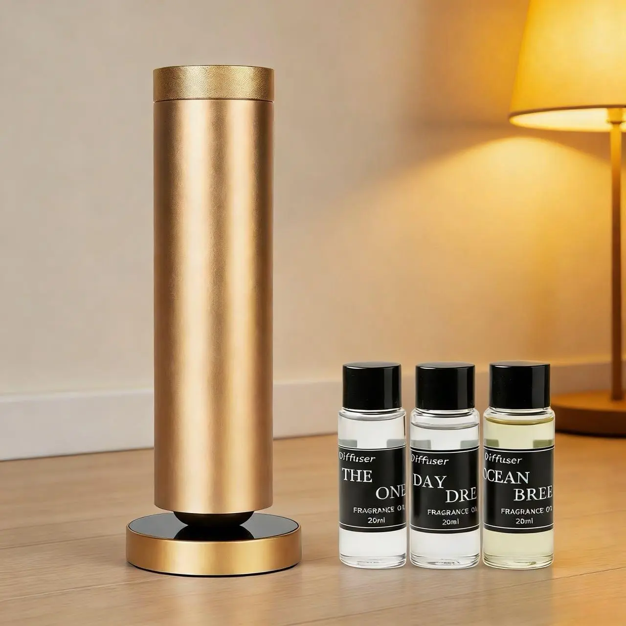 Rechargeable Waterless Essential Oil Diffuser with 3-Mist Settings, Timer & Silent Operation, Portable for Home & Car Use, Includes 3 Essential Oils – Ideal for Home Supplies, Party Gifts