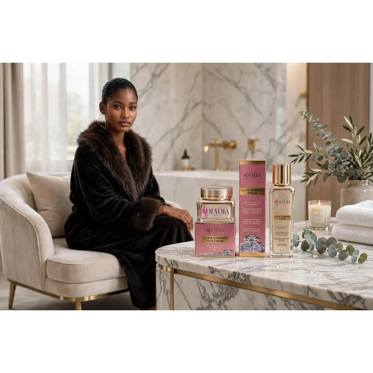 Gluta Diamond Face Serum & Face Cream, The Supermodel Diamond Glow