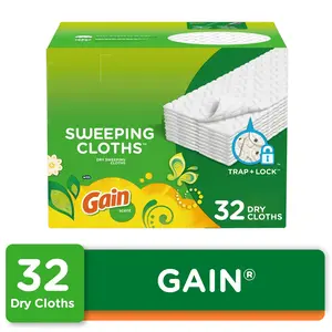Sweep + Mop, Dry Pads Refill, Floor Cleaner, 32ct, Gain
