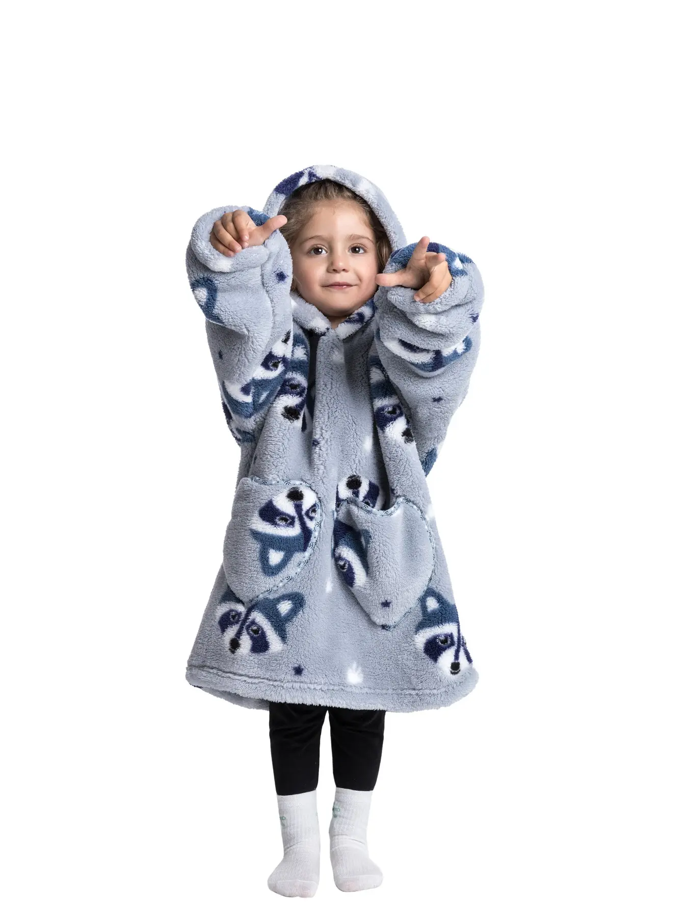 Cute Cartoon Printed Sleepwear for Kids in Multiple Colors, Soft and Thick, Long Sleeve with Heart Pocket, Home Thermal Wear