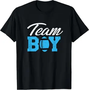 Team Boy Gender Reveal Shirts Graphic Football Gift T-Shirt