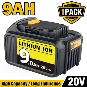 9.0Ah Replace for Dewalt 20V Max Battery DCB206 DCB204 DCB200, Compatible with Dewalt 20V Cordless Power Tools