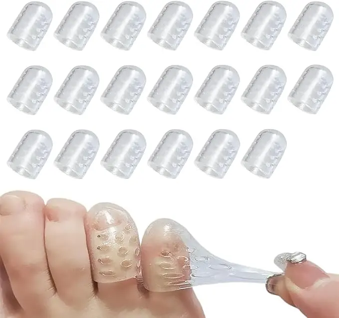 30 Pcs Gel Toe Protectors Breathable Toe Covers, Soft Clear Little Toe Protectors Caps Guards for Men Women, Toe Sleeves for Corns, Blisters and Pain Relief,Silicone Anti-Friction Toe Protector