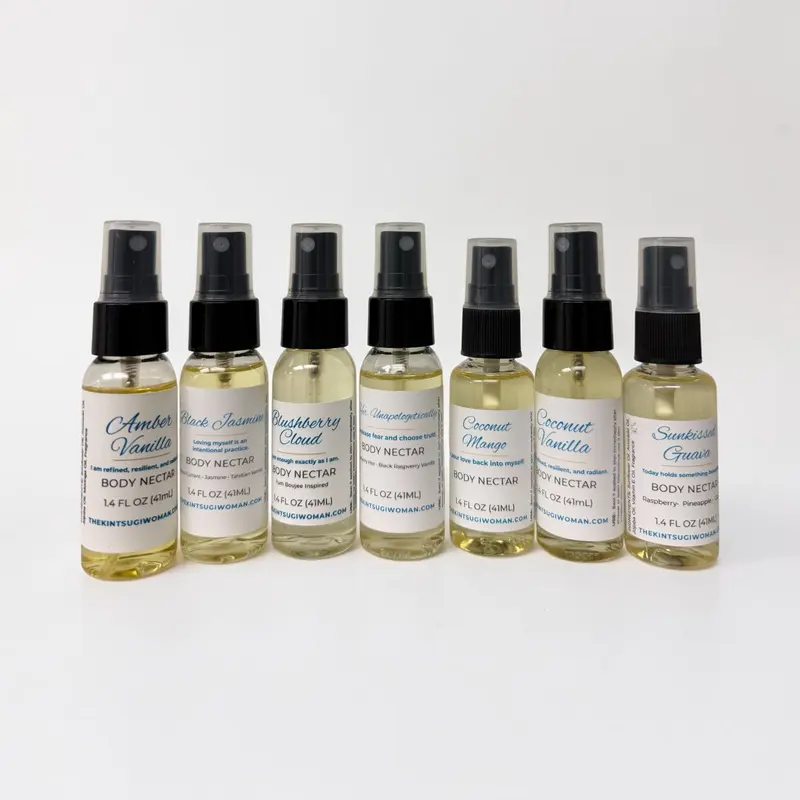 Body Oil Sampler set ot 5 Body Oils will include 5 Mystery 1.4 OZ Body OIls