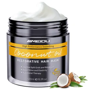 MEIDU Keratin Hair Mask, Ginseng and coconut oil deeply nourish and repair hair strands, Smooth Moisturizer Hydrating, Collagen Hair Treatment