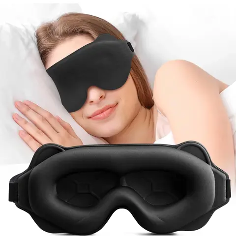 3D Sleep Eye Mask for Lash Extensions – Adjustable Strap, Full Blackout Night Blindfold, Suitable for Men, Women & Travel Use