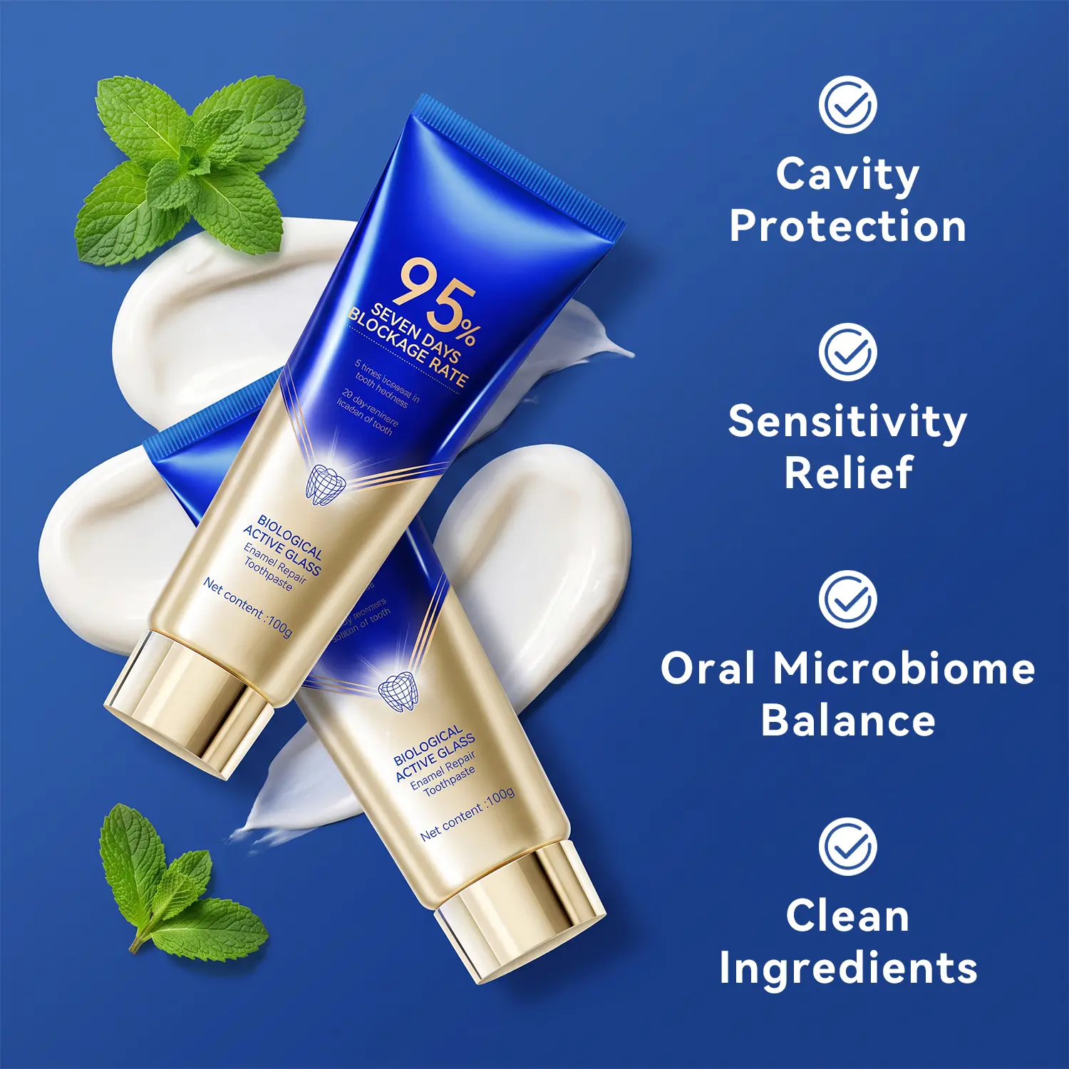 10% Nano-Hydroxyapatite Toothpaste，Fluoride Free & Gentle Whitening， Gentle Formula, Brightens Smile Look, Gentle Stain Lift, Fresh Breath Daily, Daily Care,Fresh Mint, Safe For All Oral
