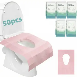 Disposable Toilet Seat Cover, 20/30/50pcs Disposable Toilet Seat Covers, Pastel Toilet Seat Protector for Home Bathroom, Hotel & Salon, Restroom Bathroom Accessory & Toilet Lid Cover, Home Goods, Toilet Accessories Cover