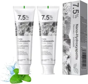 2-Pack Nano Hydroxyapatite Toothpaste | Repairs and Strengthens Tooth Enamel and Freshens Breath | Mild Mint Flavor Oral Daily Sensitive Natural Peppermint