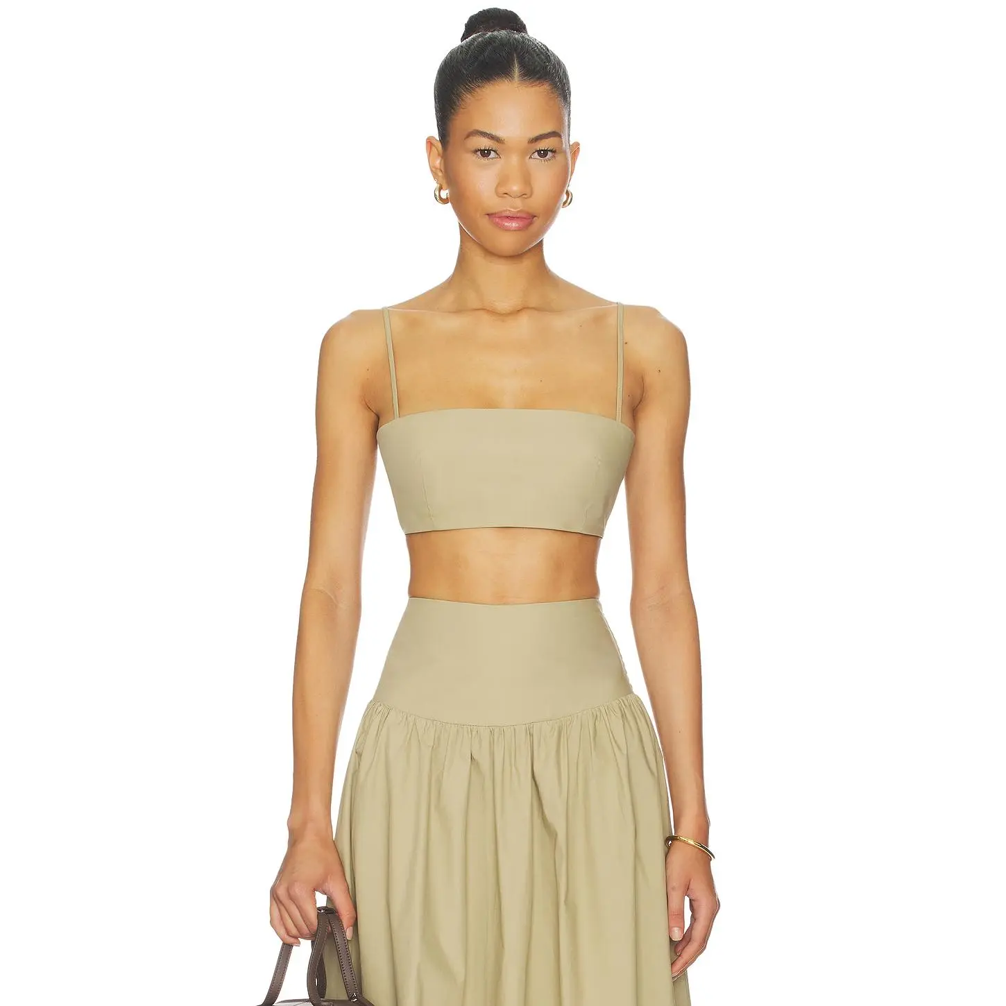 Susana Monaco Crop String Top in Taupe