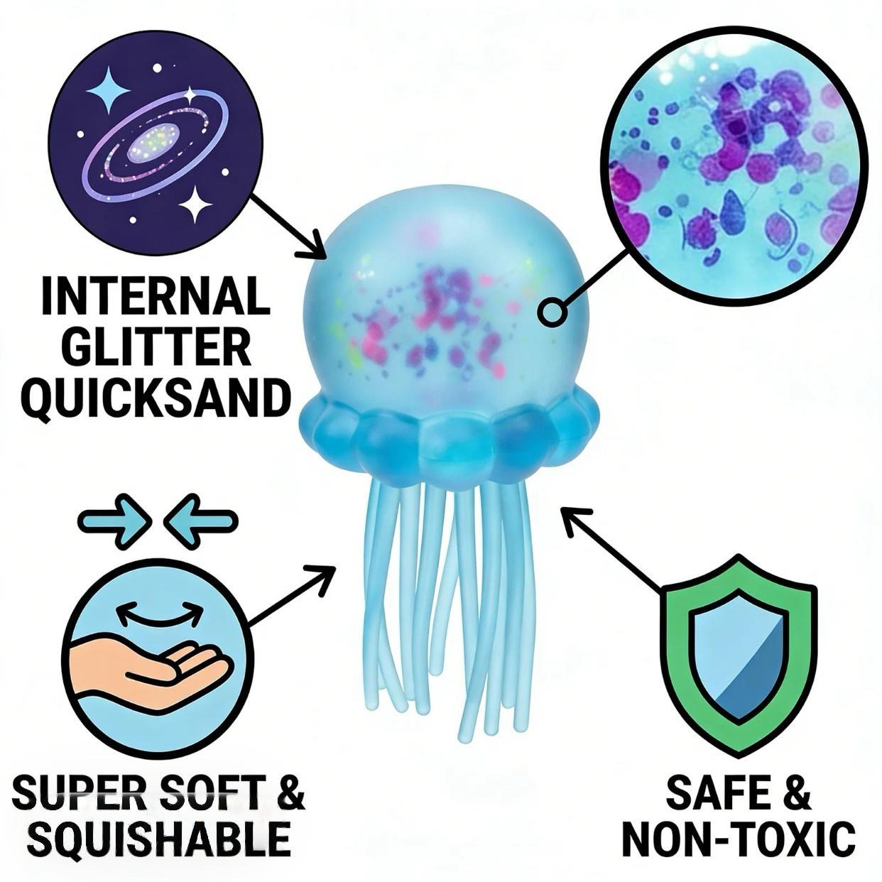 Jellyfish Squeeze Ball & Ice Cube RelaxationGadget, Home Leisure & Stress Relief Device for Indoor Use  Relieve stress from life and work