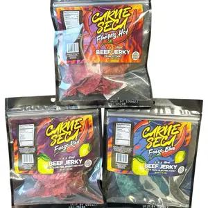 Carne Seca 3-Pack - Flaming Hot - Fuego Red - Fuego Blue - all 1.7 oz bags bulk gummy candy