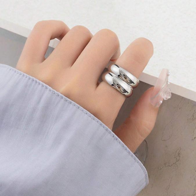 Chunky Smooth Gold Tone Ring for Women – Minimalist Statement Band, Stainless Steel Bold Jewelry Chunky Smooth Gold Tone Ring for Women – Minimalist Statement Band, Stainless Steel Bold Jewelry