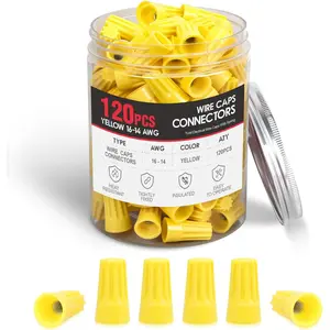 Nilight 120PCS Yellow Wire Connectors Kit 16-14 AWG Electric Wire Caps Insulating Insert Twist Electrical Wire Terminal with Spring for Connect Electrical Wiring Automotive Car Truck Boats Marine