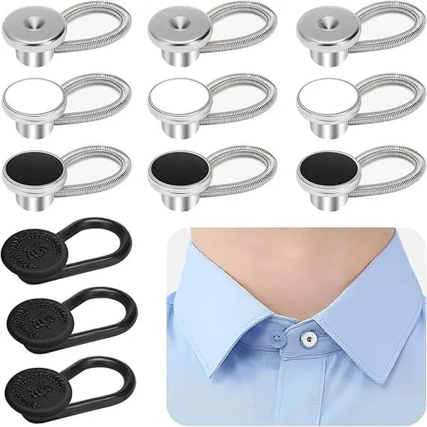Button Extenders 12 PCS Shirt Collar Comfortable Neck Button Extender Mens  Dress Shirts, Instant Tie Collar Expansion - TikTok Shop