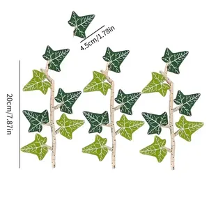 3D Botanical Refrigerator Magnet Set, Leaves & Vines Flexible Plastic Magnetic Clips, Artistic Fridge Ornaments, No Batteries Required for Kitchen Home Decor