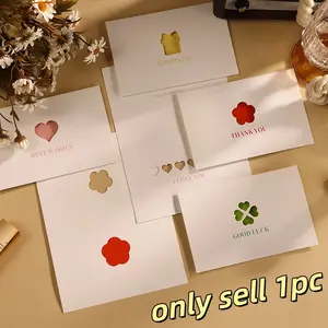 Simple Hollow Out Greeting Card, Thank You Card, Birthday Valentine's Day Card, Multiple Styles Available, Universal Small Card