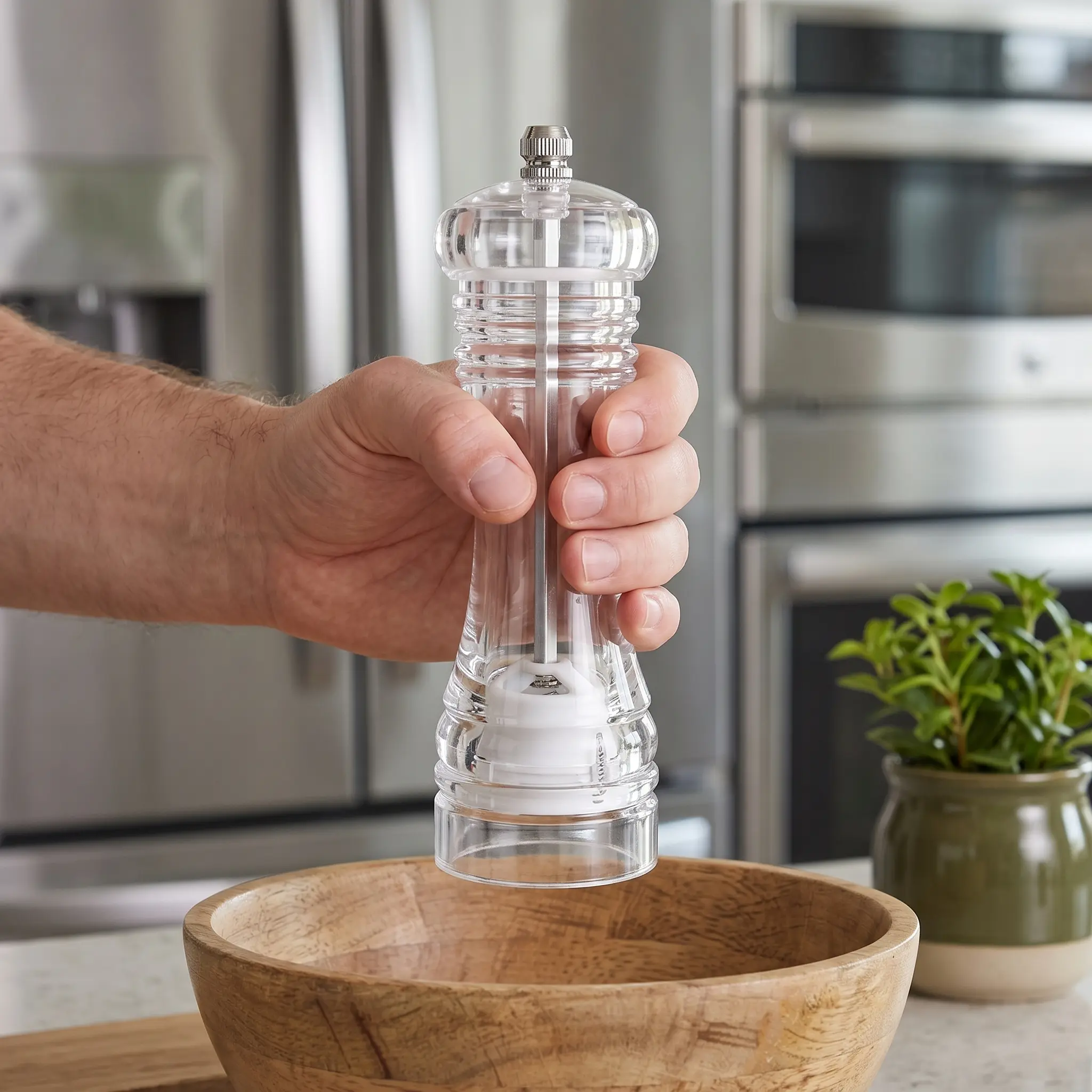 Acrylic Pepper Mill,Adjustable Coarseness,Ceramic Grinding Mechanism and That Can Be Used for Pepper, Cumin, Sea Salt,Dry pepper and more- 5 Inch sohochic