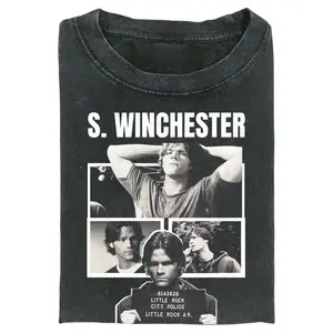 Sam Winchester Mugshot Shirt, Vintage Supernatural Graphic Tee, TV Fan Gift for Men, Gift for Women, Crew Neck T-shirt, Trending T-shirt