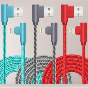 3Pack Right Angle Lightning Cable 6FT, 90 Degree iPhone Charger Cord Nylon Braided Fast Charging Compatible with iPhone 14/13/12/12 Pro/11/11 Pro/XS/MAX/XR/X/8 Plus/8/7 Plus/7/6