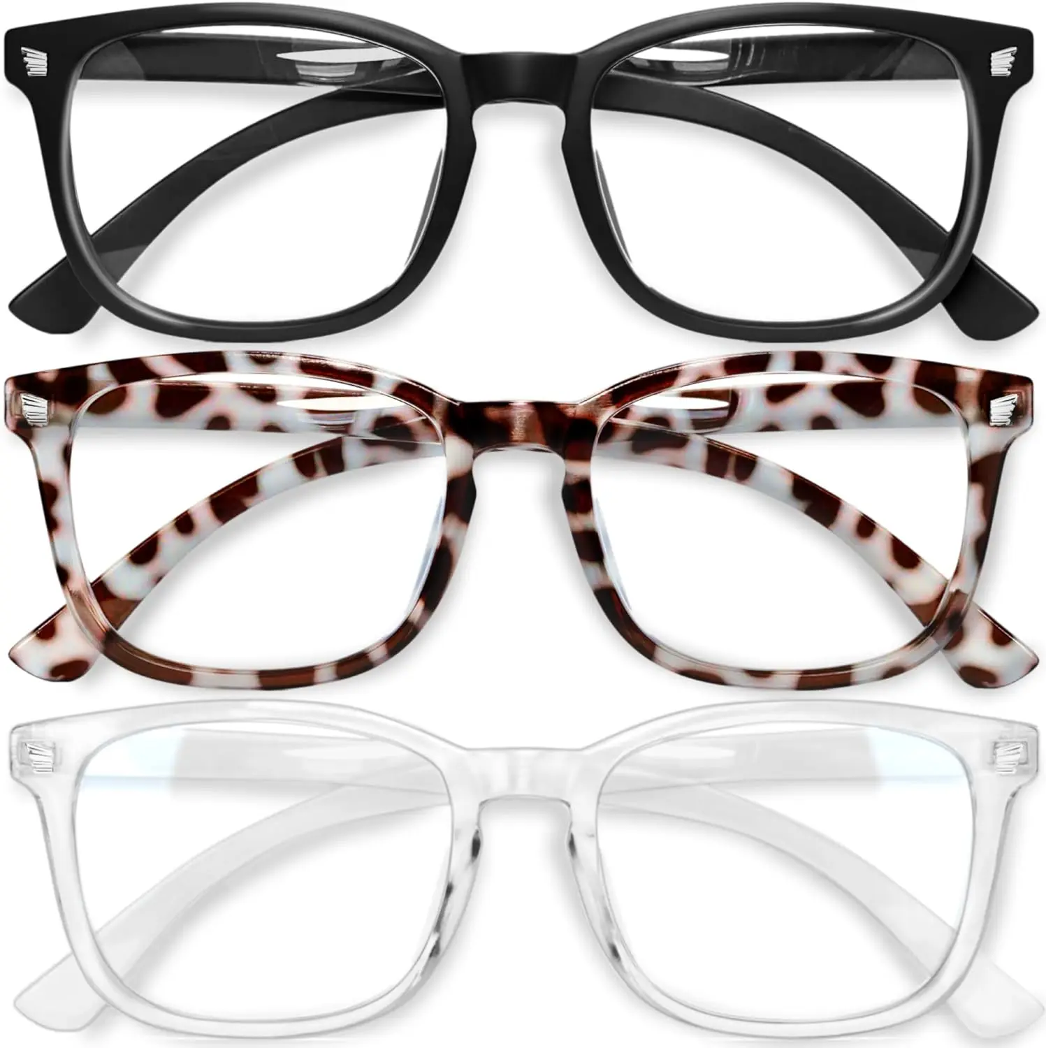 Women's Full-Rim Rectangular Plastic Blue Light Blocking Eyewear Frames - Computer-Fit for Office Wear, Stylish Fashion Accessory