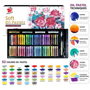 TBC The Best Crafts 52Colors Soft Oil Pastels, Classic Macaron And Metallic Shades, Non-toxic Smooth Art Crayons For Writing, Sketching And Drawing On Paper, Cardboard, Notebooks And More.
