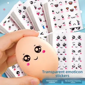 [Cute Stickers] 72pcs Non-Duplicate Expression Pack | Cute, Joyful, Sad, Funny Transparent Stickers for Scrapbooking, Notebooks, Water Bottles, Luggage, Life Stories, and DIY Holiday Gifts Decorative Stickers
