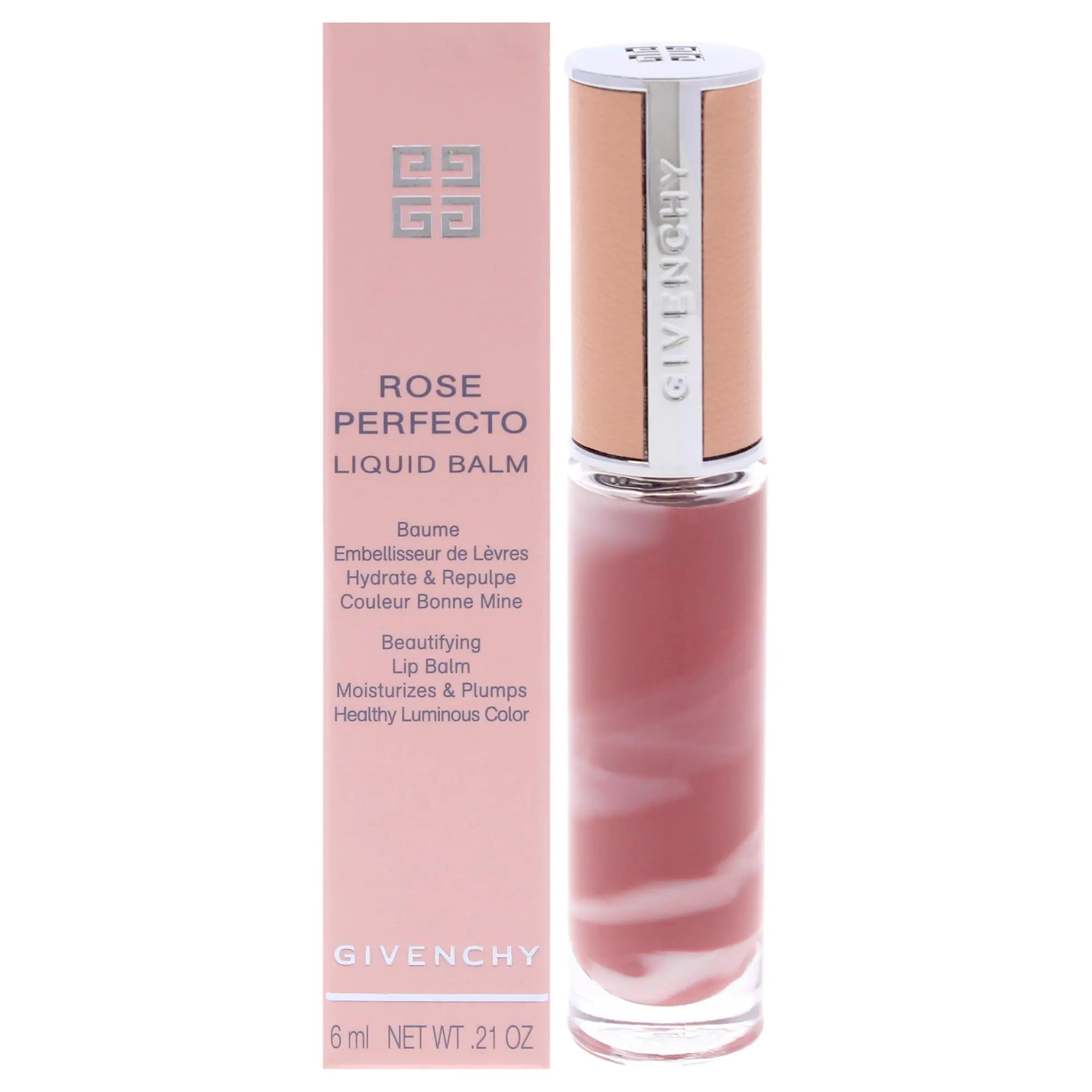 Rose Perfecto Tinted Liquid Lip Balm - 210 Pink Nude by Givenchy for Women - 0.21 oz Lip Balm