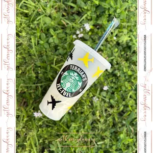 Custom Jet Fuel Venti Tumbler w/ Name Customization for Aviation Crew Gift