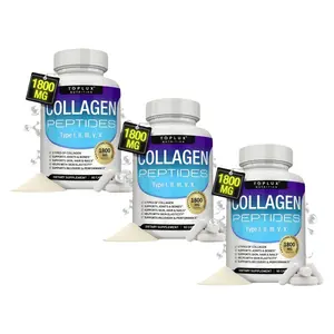 3P-Toplux Multi Collagen Peptides Pills 1800 Mg Complex - Type I, I, Ill,V,X Premium Collagen Complex for Better Skin & HairStrong Joint,Hydrolyzed Protein, for Men Women,90Capsules, Supplement Edible Dietary Bathroom Vitamin