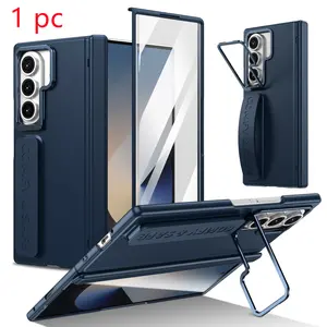 High-Quality Phone Case for Samsung Galaxy Z Fold7/6/5/4/3, Includes Tempered Glass, Stand, Wrist Strap, Magnetic Hinge, Anti-Slip, Shockproof