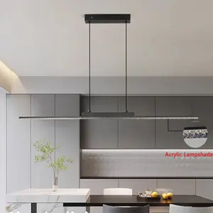 Modular Pendant Light ,Connecting to Room Power Supply,Requires Drilling,Magnetic-Attached Strip Light Fixture,80/100CM Tri-Color Dining Ambiance Lighting, For Dining Tables, Cafes, Bars, Living Rooms, Interior Decorative Lighting