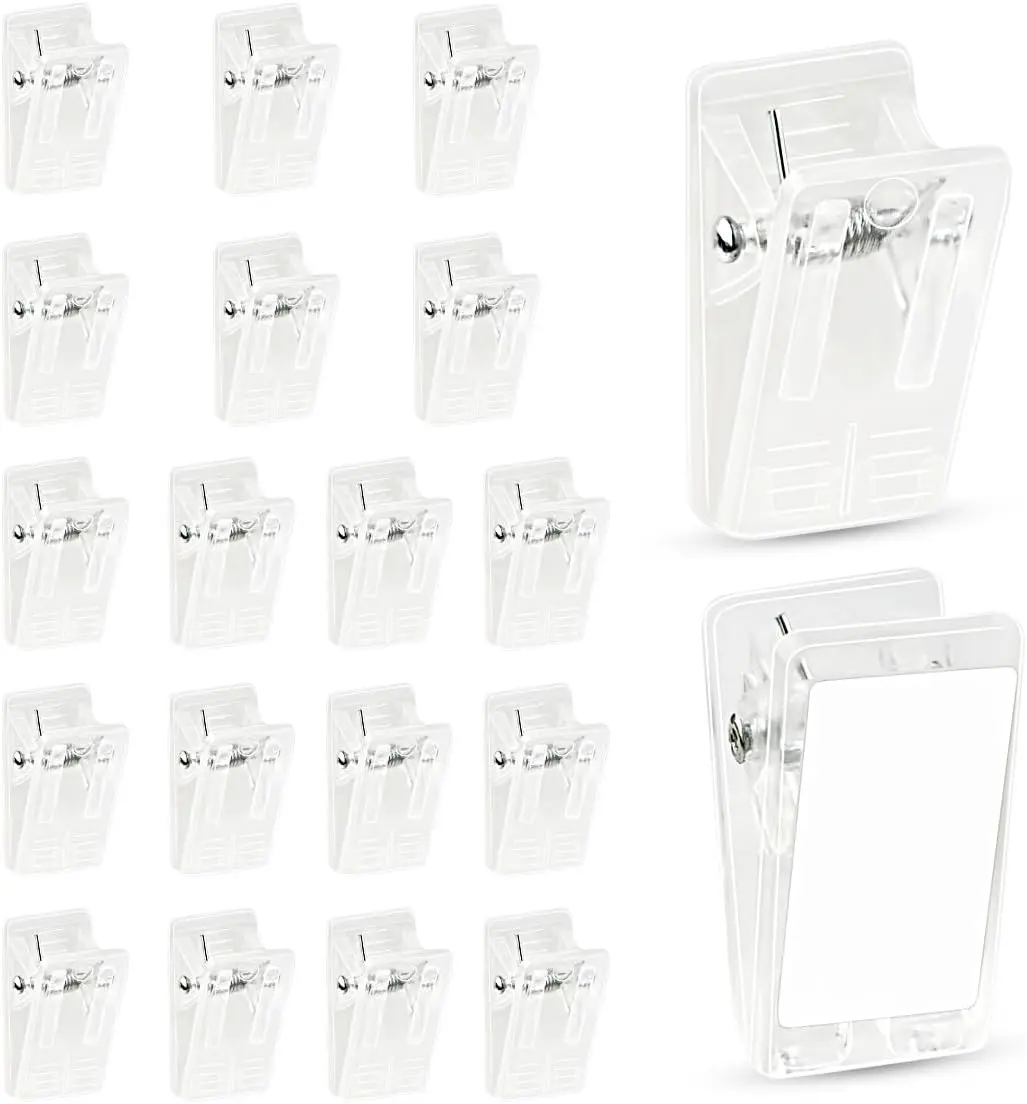 20 Pieces Self Adhesive Clips for Photo Sticky Clips for Wall Tapestry Wall Hanging Clips Sticky Spring Clips for Office Home Clear Plastic Sticky Clip.