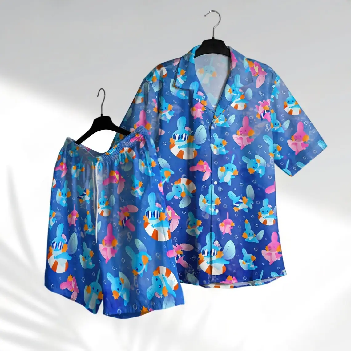 Mudkip Hawaiian Shirt: Water Type Tropical Anime Aloha Shirt