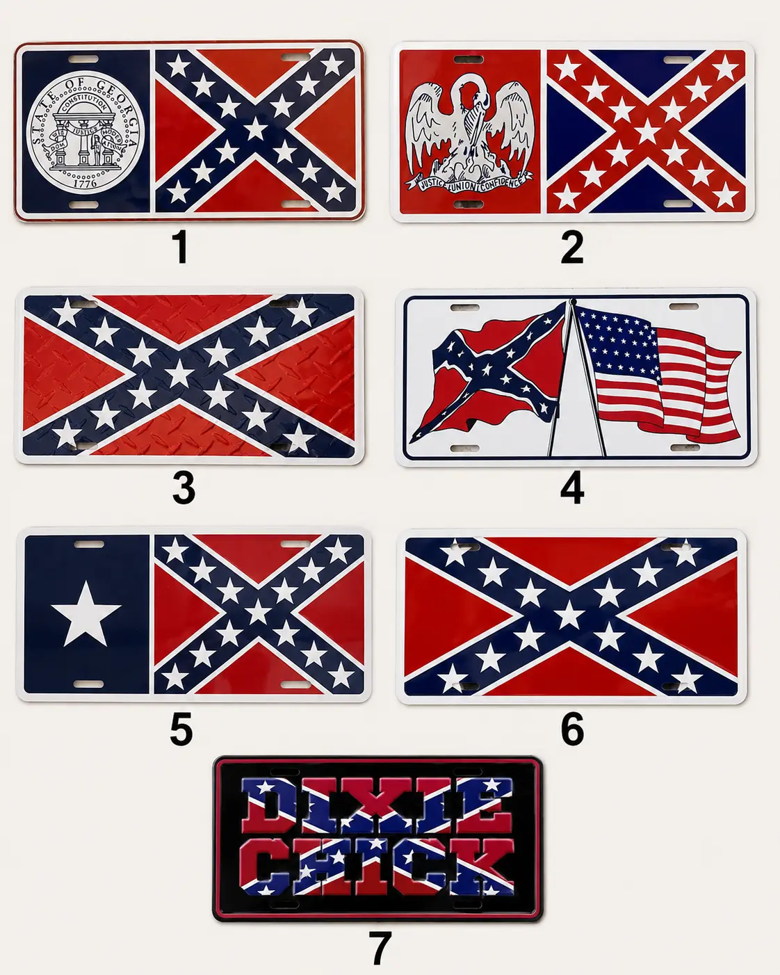 Confederate Flag License Plate, Southern Heritage Novelty Vanity Plate, State Flag Car Tag, Decorative Front Plate, Gift for Him