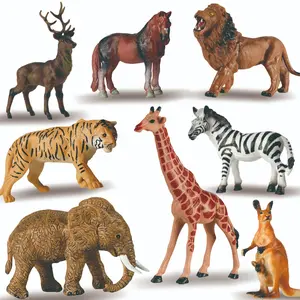 8-Pack PVC Realistic Animal Models, Educational Toy Set, Includes Elephant Giraffe Zebra Lion Tiger Deer, Perfect Gift for Birthdays & Anniversaries