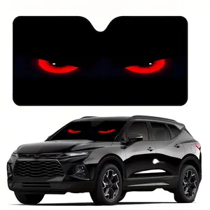 1pc, Evil Red-Eyed Character Car Windshield Sunshade, Featuring a Red Eye Print Design, UV Protection, Stylish Design, Easy to Install, Foldable for Convenient Storage, Keeps Your Vehicle Cool, Perfect for Cars, Suvs, And Trucks