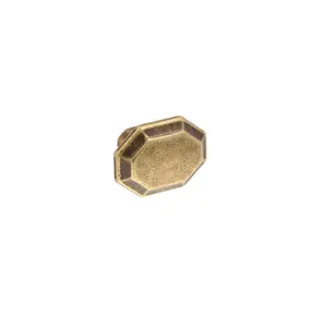 Antique Brass Cabinet Knob – Geometric Italian Hardware