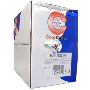 212 MAIN Bulk RG59 & U Coaxial Cable - 20 AWG Pure Copper, 1000 ft White Spool, BNC Connector Compatible, Ideal for Video System Connection Accessories