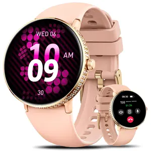 Smart Watches for Women [Gifts for Women/Calls/Answer], 1.2" AMOLED Screen Smart Watches Compatible with iPhone Android Phones Multifunctional Digital watch with 100+ Sports Modes Music Play