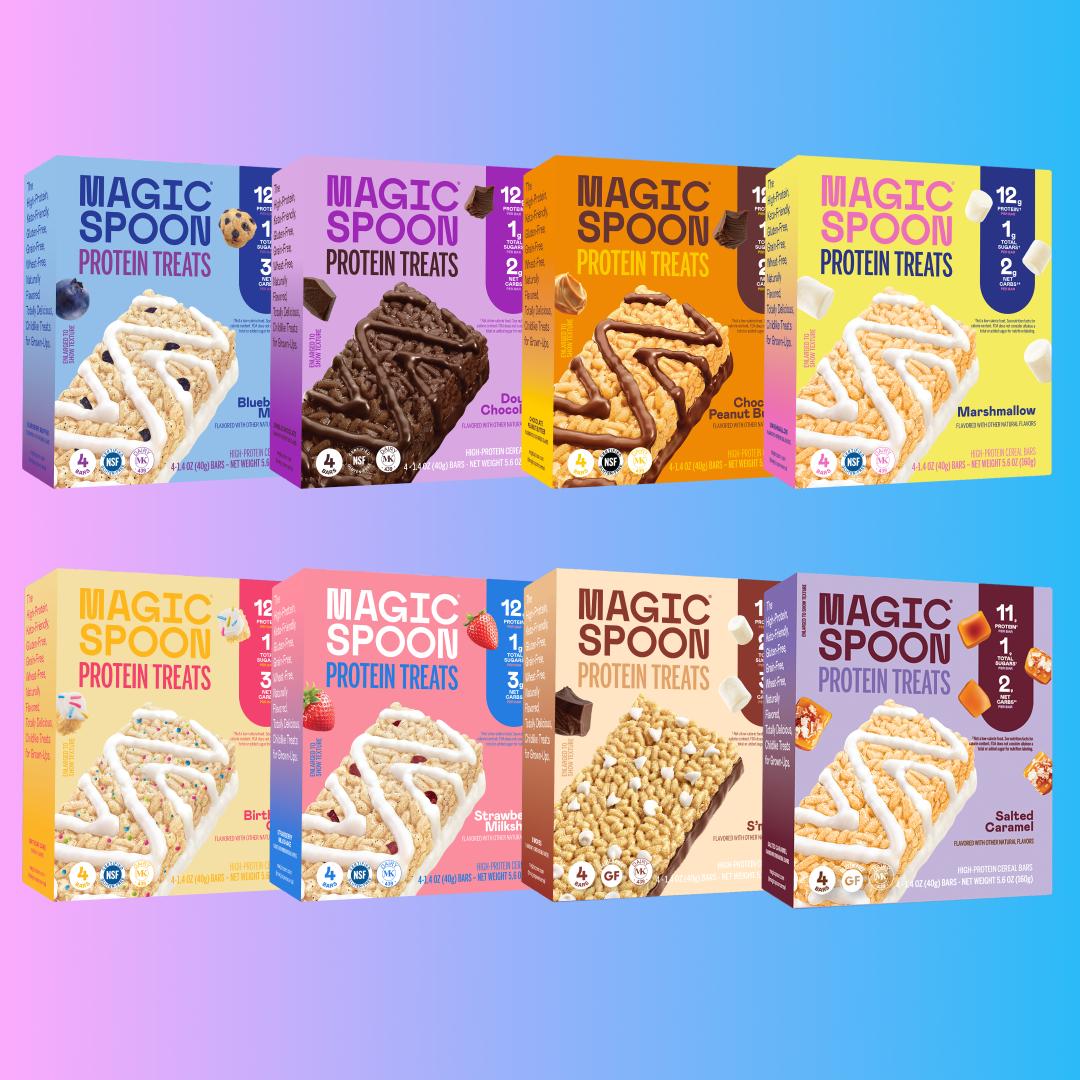 Magic Spoon Protein Treats Bundles - Marshmallow, Chocolate Peanut Butter, Double Chocolate, Blueberry Muffin, Strawberr