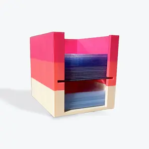 Penny Sleeve & Toploader Dispenser from Trainer Tools - Original Toploader Tower TM - Trading Card Organizer - Pink Ombré - Custom Made 3D Printed Collectible Storage Trading Card Organizer for KPop Pokémon Lorcana TCG One Piece Sports Cards Collectors